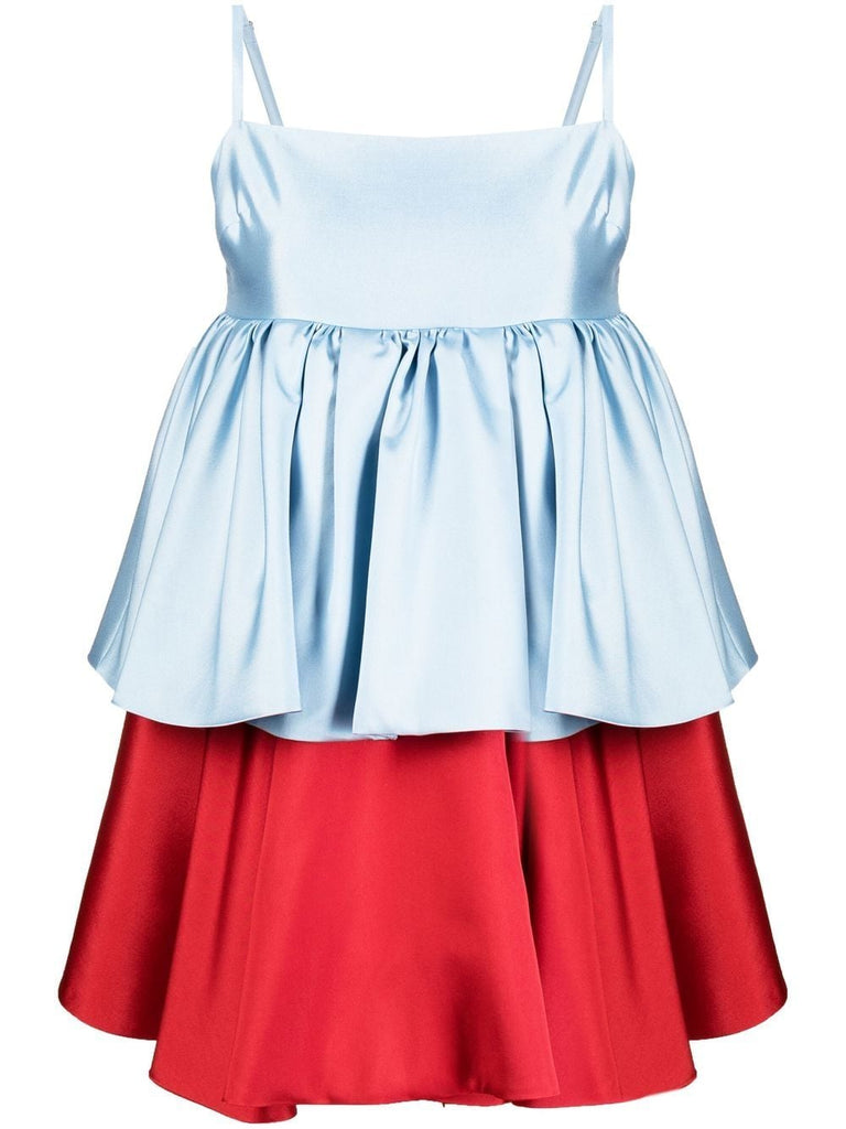 Conversation Dress in Blue/Red