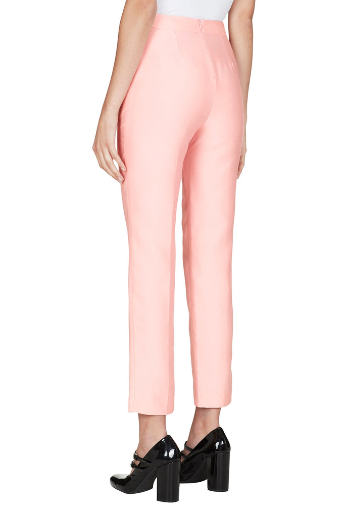 Non Chalant Trouser in pink silk wool