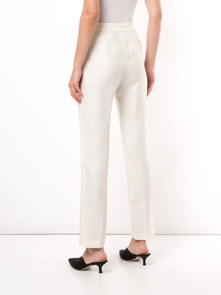 Non Chalant Trouser in ivory silk wool