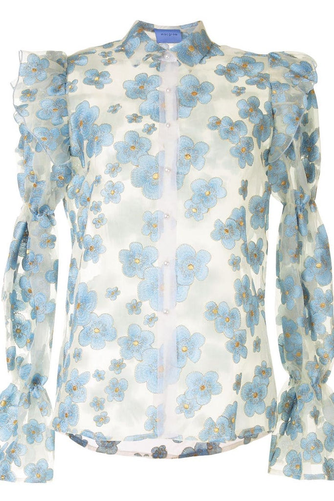 Souffle Blouse in Blue Blossom