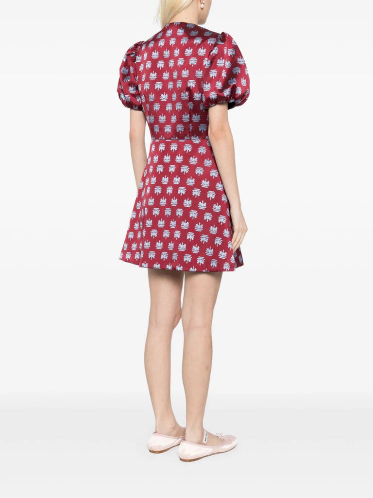 Sorbet Dress in maroon and blue crest by macgraw Sorbet Dress in maroon and blue crest by macgraw