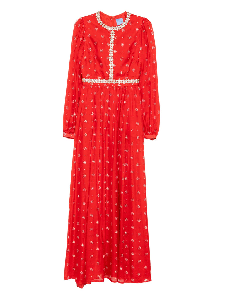Baroque Dress in red floral