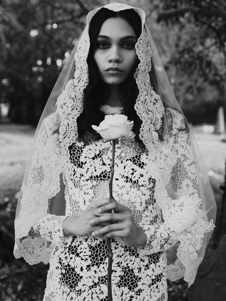 Cavalleri Dress in white cotton lace