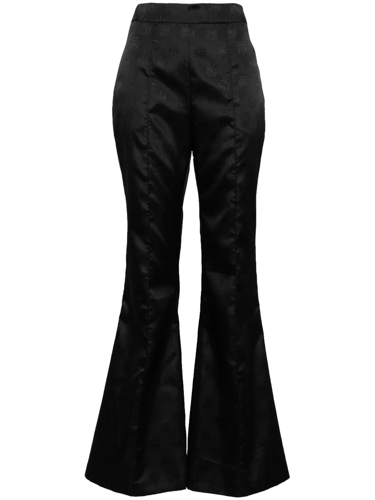 Circa 72 Trouser in Black Crest jacquard