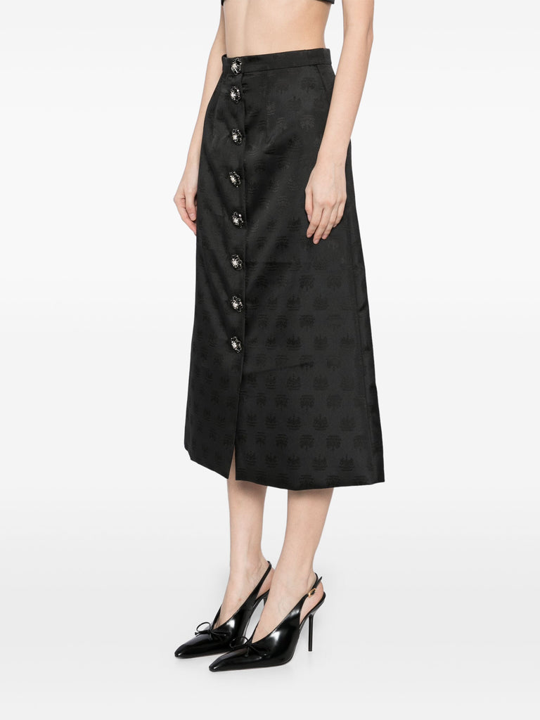 Faculty Skirt in Black Crest Jacquard