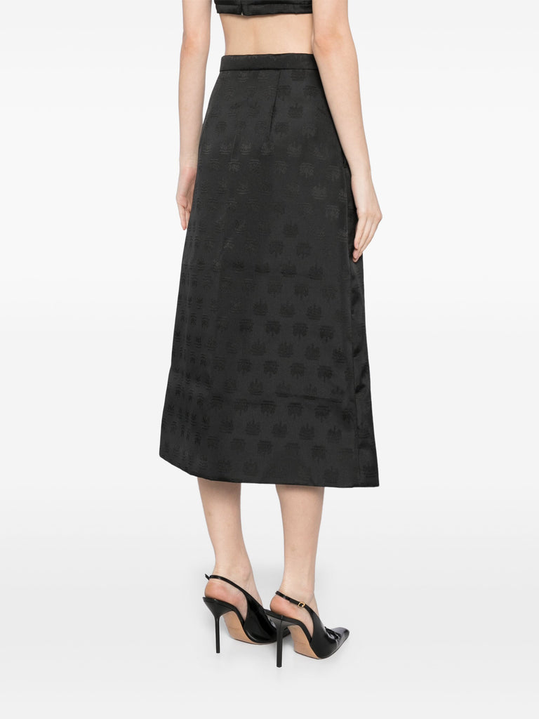 Faculty Skirt in Black Crest Jacquard