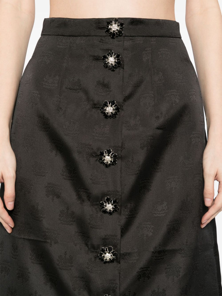 Faculty Skirt in Black Crest Jacquard