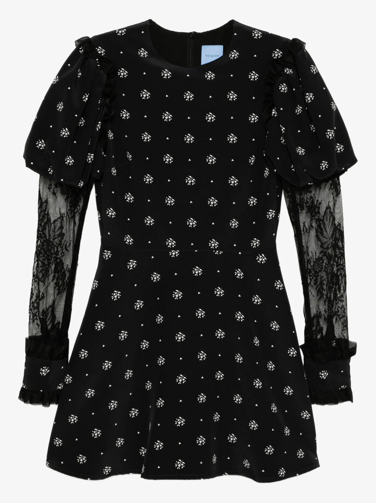 Heritage Dress in black and white floral