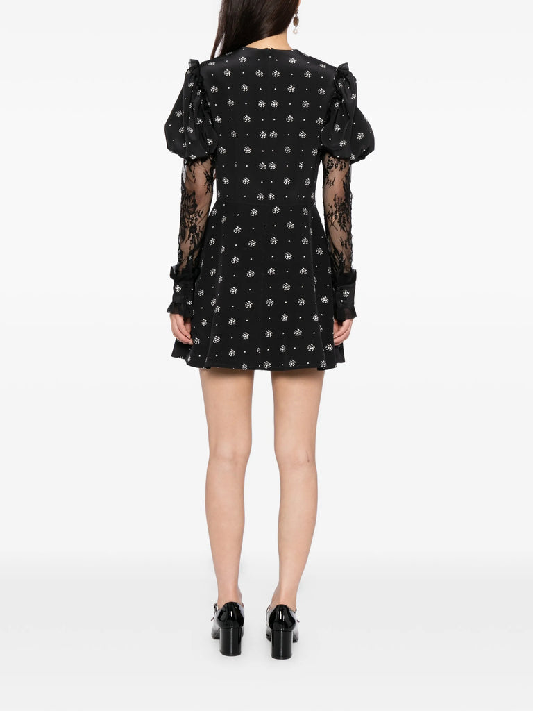 Heritage Dress in black and white floral