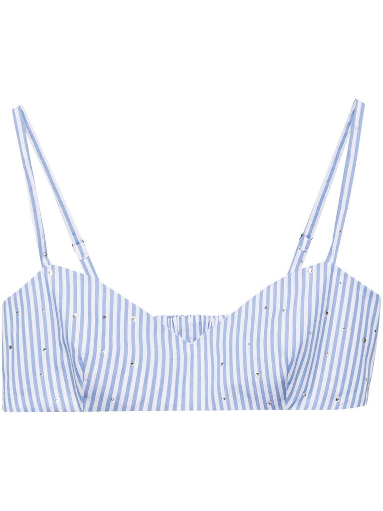 Literature Bralette in blue and white stripe