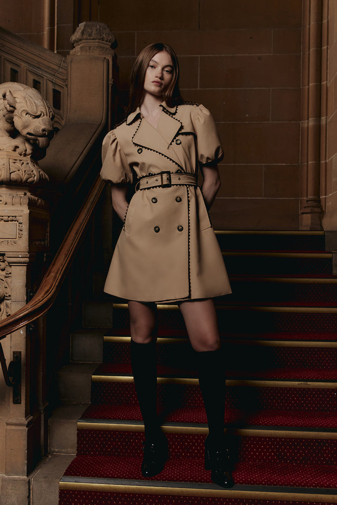 brown trench dress BROWN TRENCH COAT DRESS