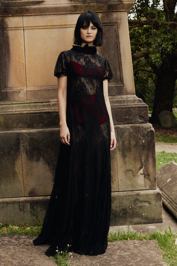 Reverence Dress in Black Lace