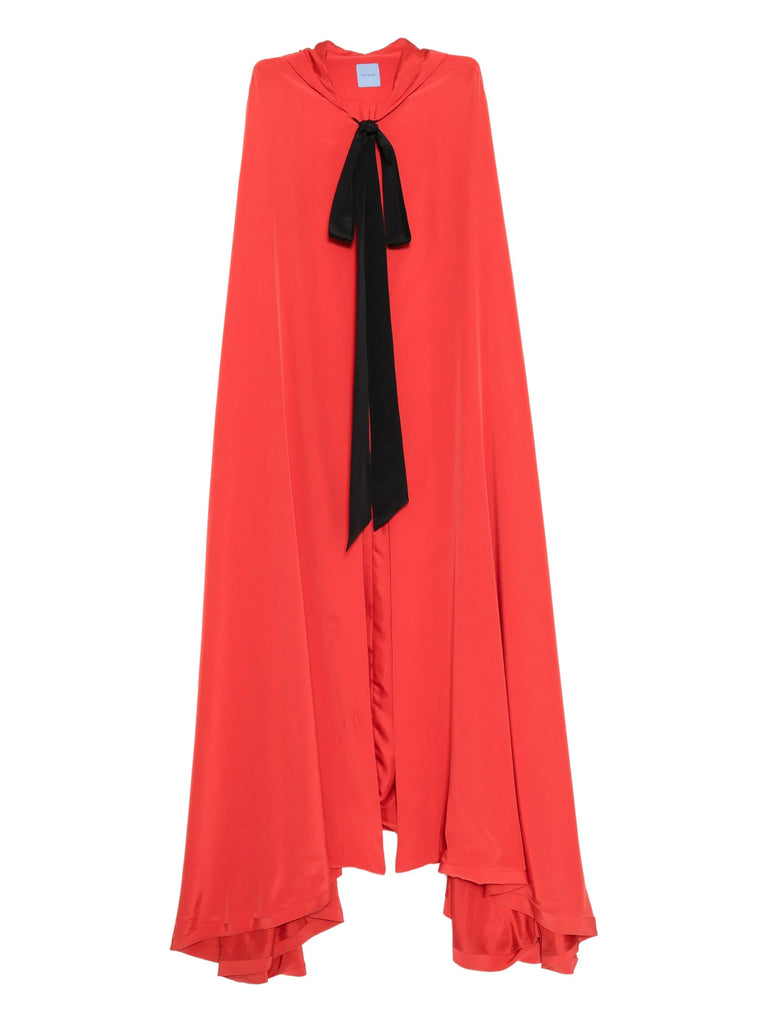 Riding Cape in Red silk
