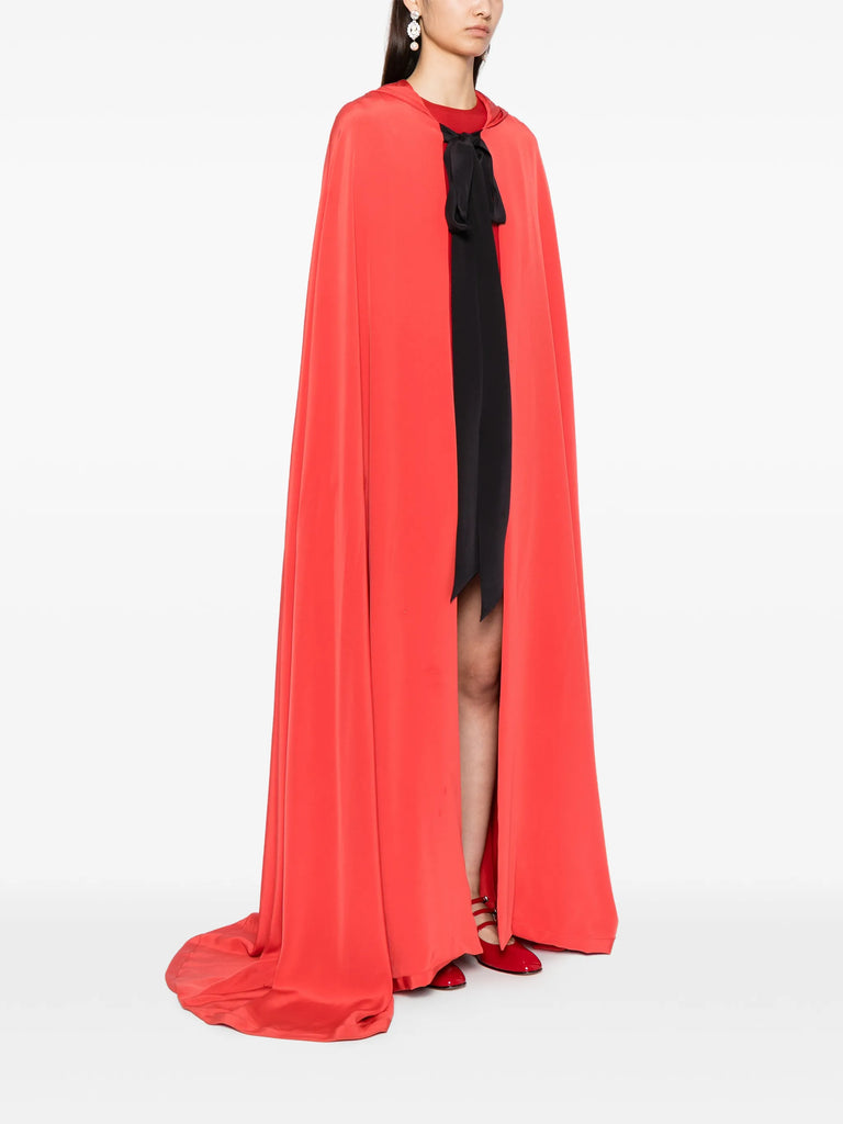 Riding Cape in Red silk