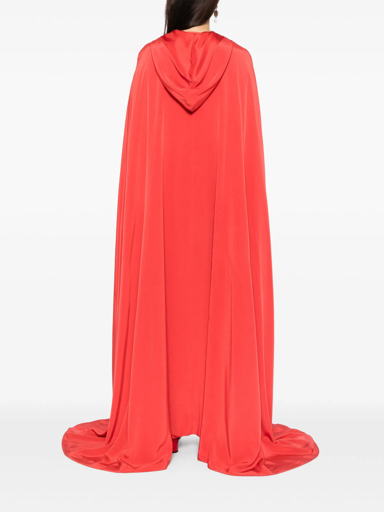 Riding Cape in Red silk