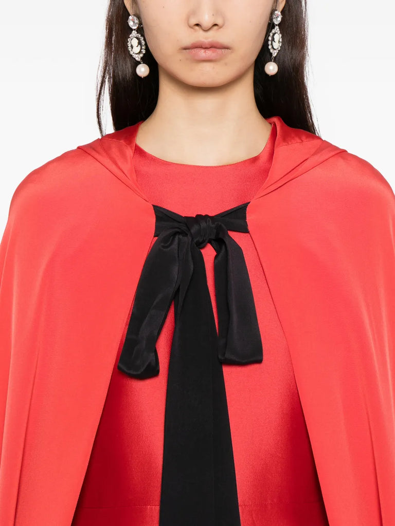 Riding Cape in Red silk