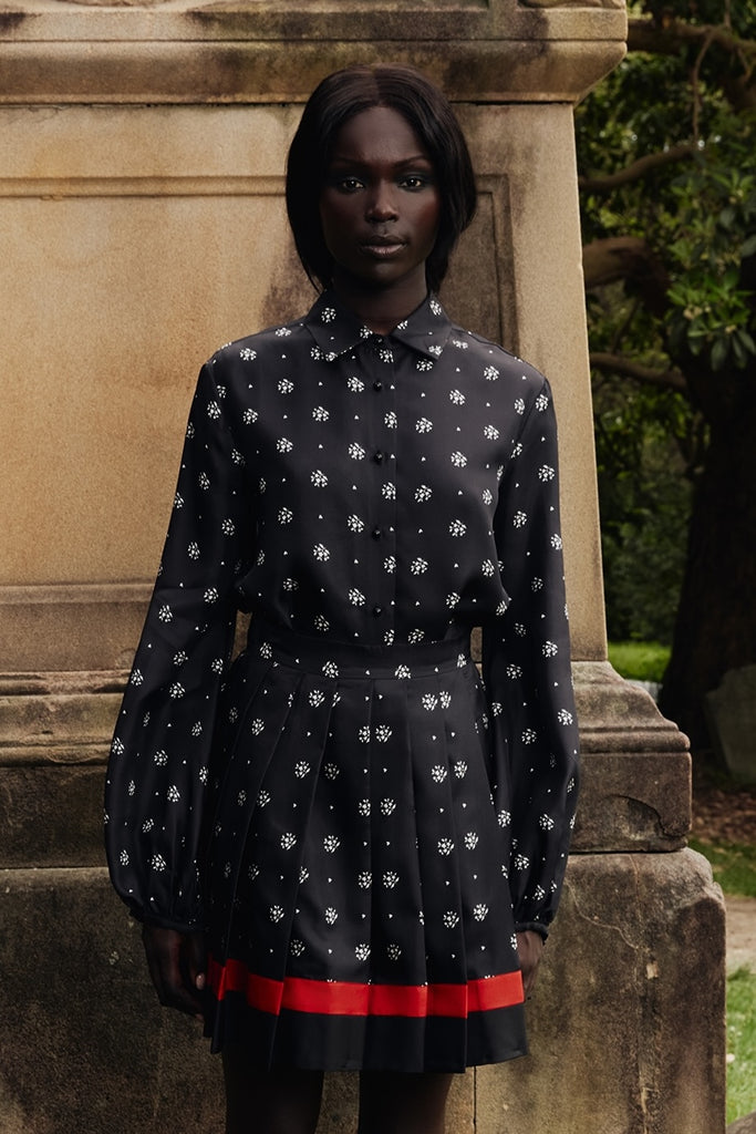 Scholarship Blouse in Black Floral