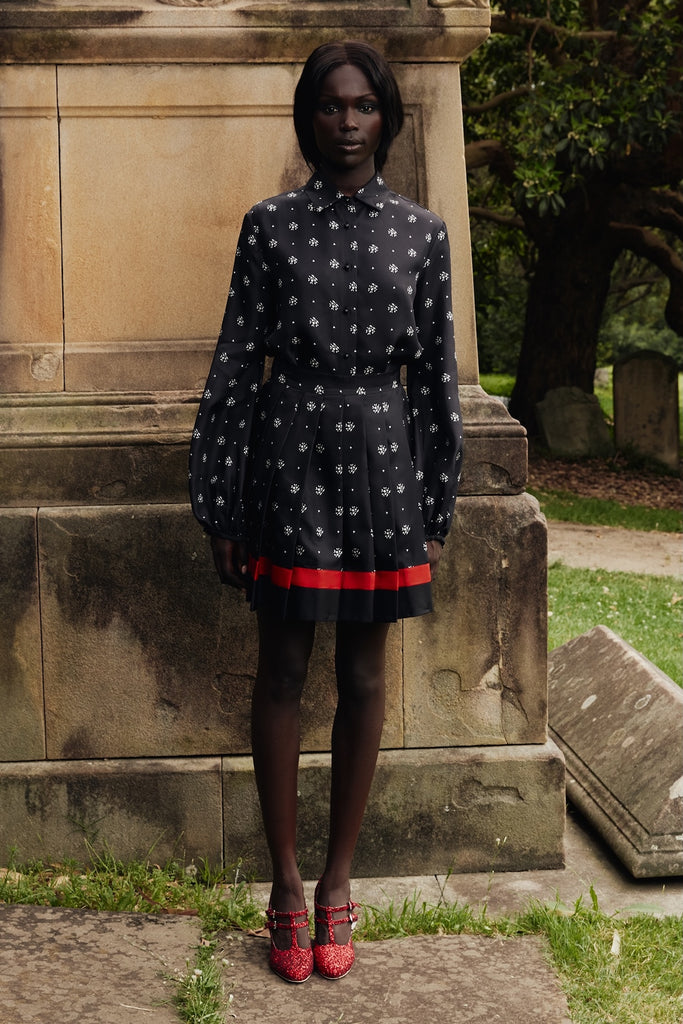 Scholarship Blouse in Black Floral