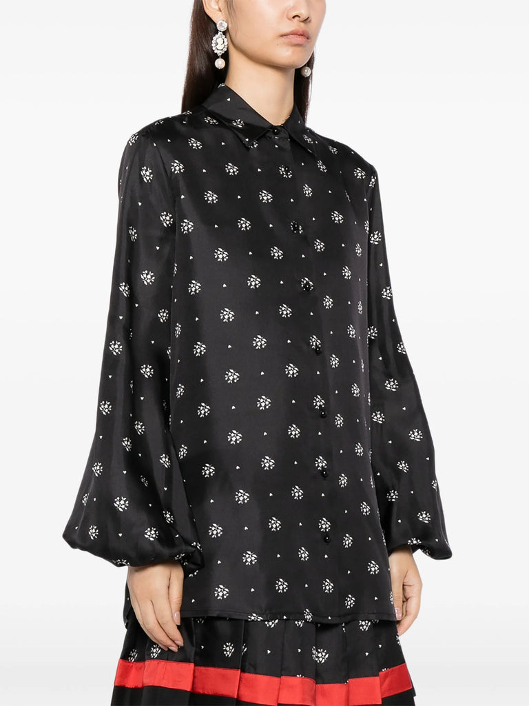 Scholarship Blouse in Black Floral