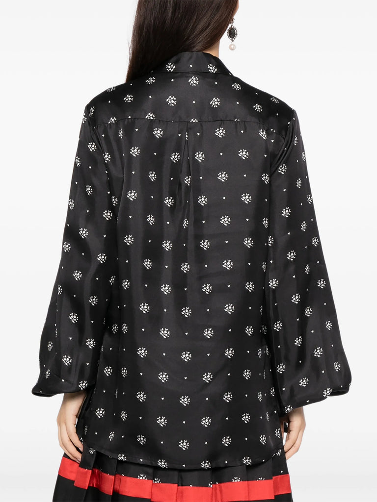 Scholarship Blouse in Black Floral