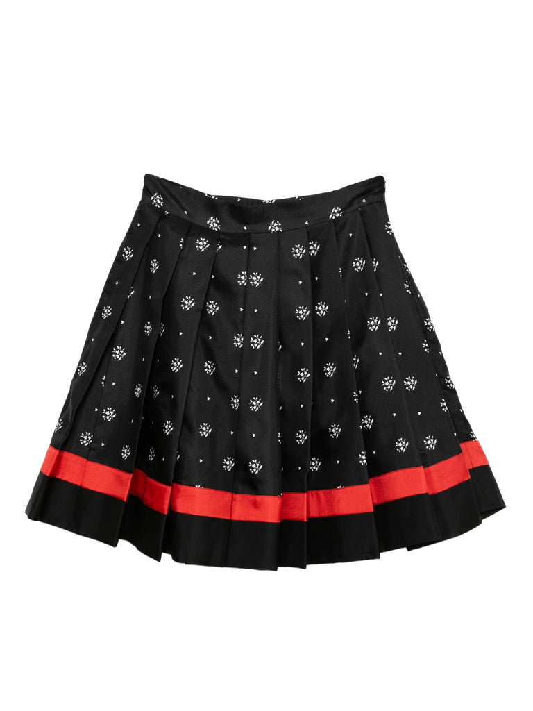 Scholarship Skirt in Black and White Floral