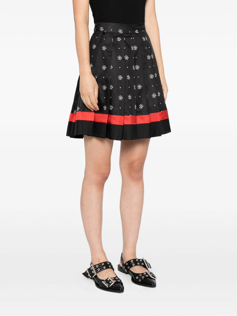 Scholarship Skirt in Black and White Floral