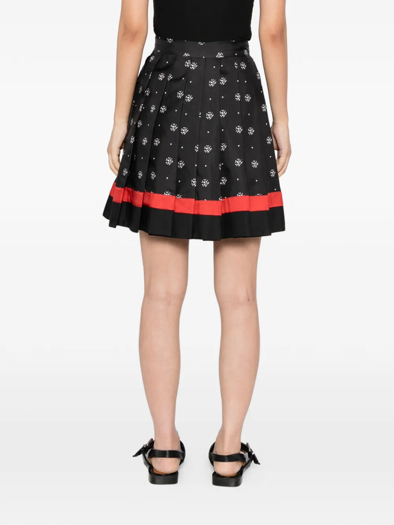 Scholarship Skirt in Black and White Floral