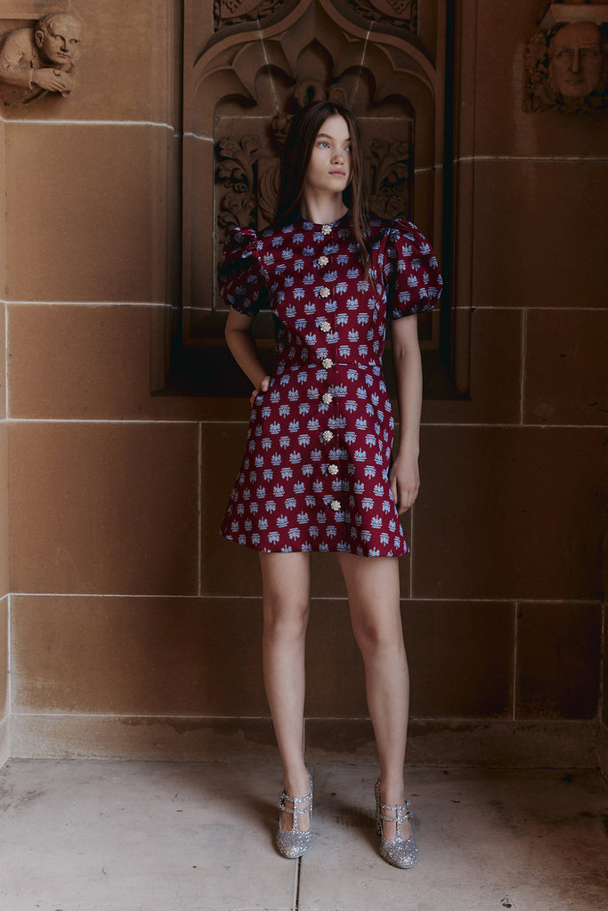 Sorbet Dress in Maroon Crest