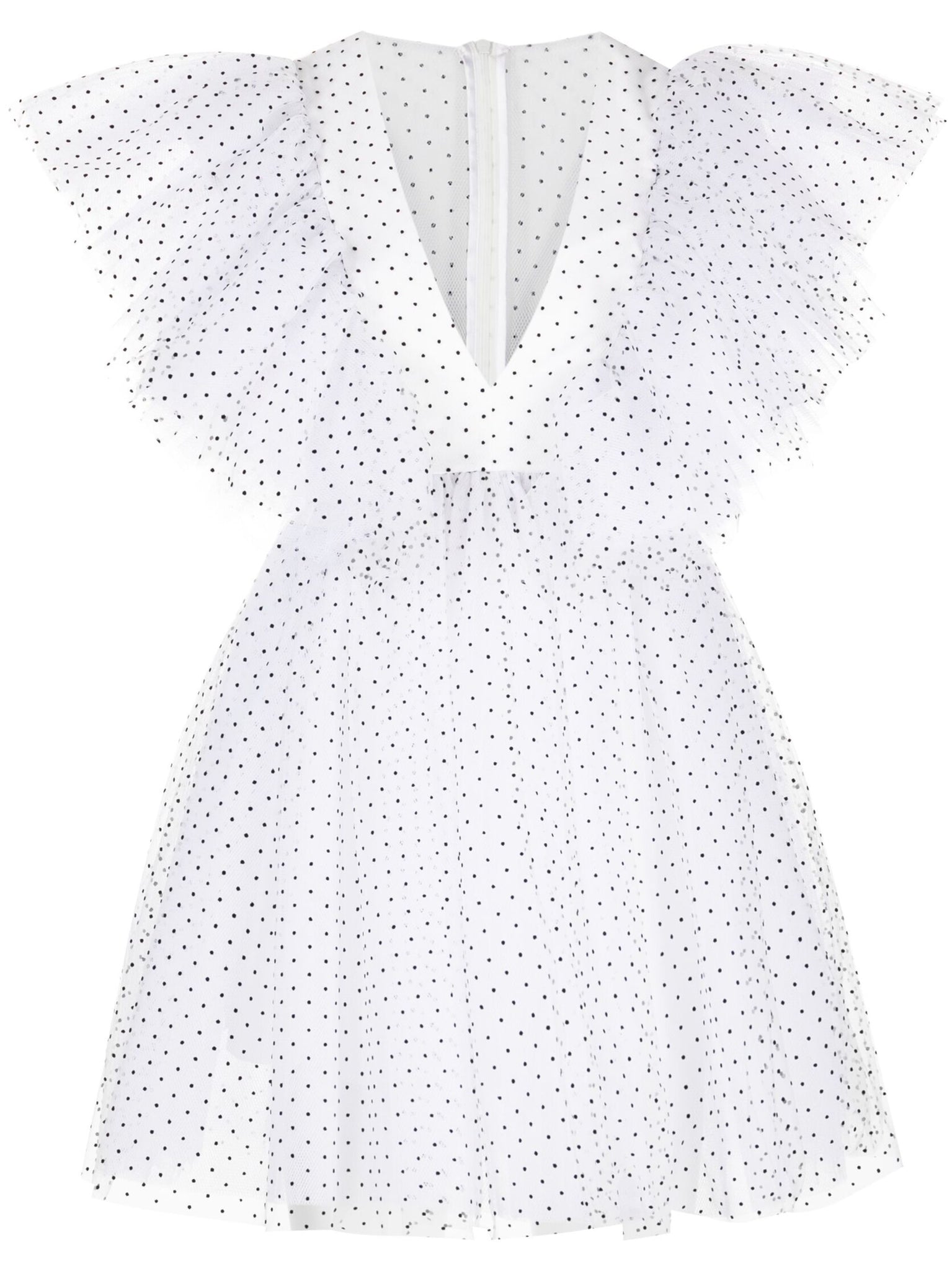 Tabetha black and white spot mini tulle dress by macgraw