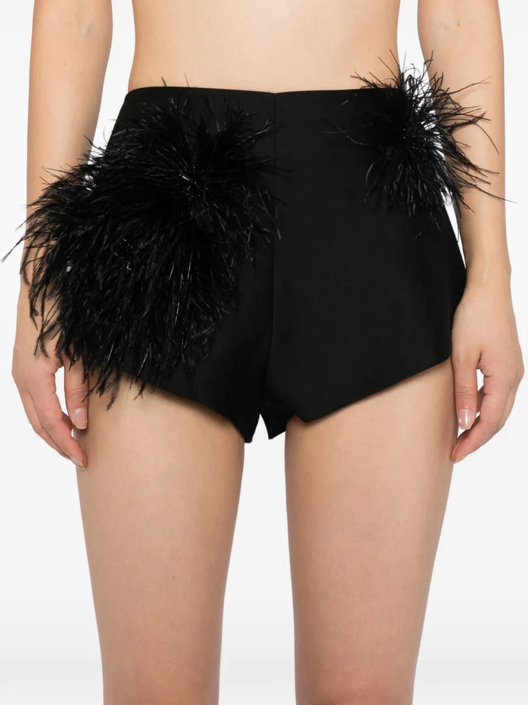 That's Hot Pant in black with feather appliqué