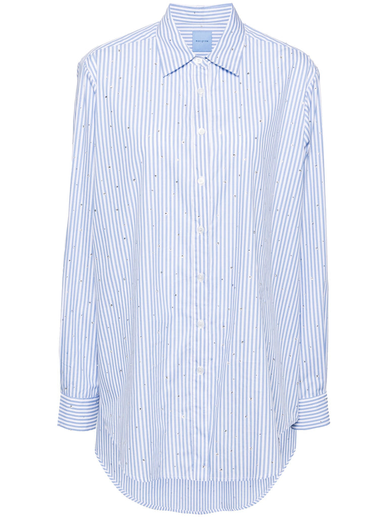 Truth Shirt in blue stripe with diamanté