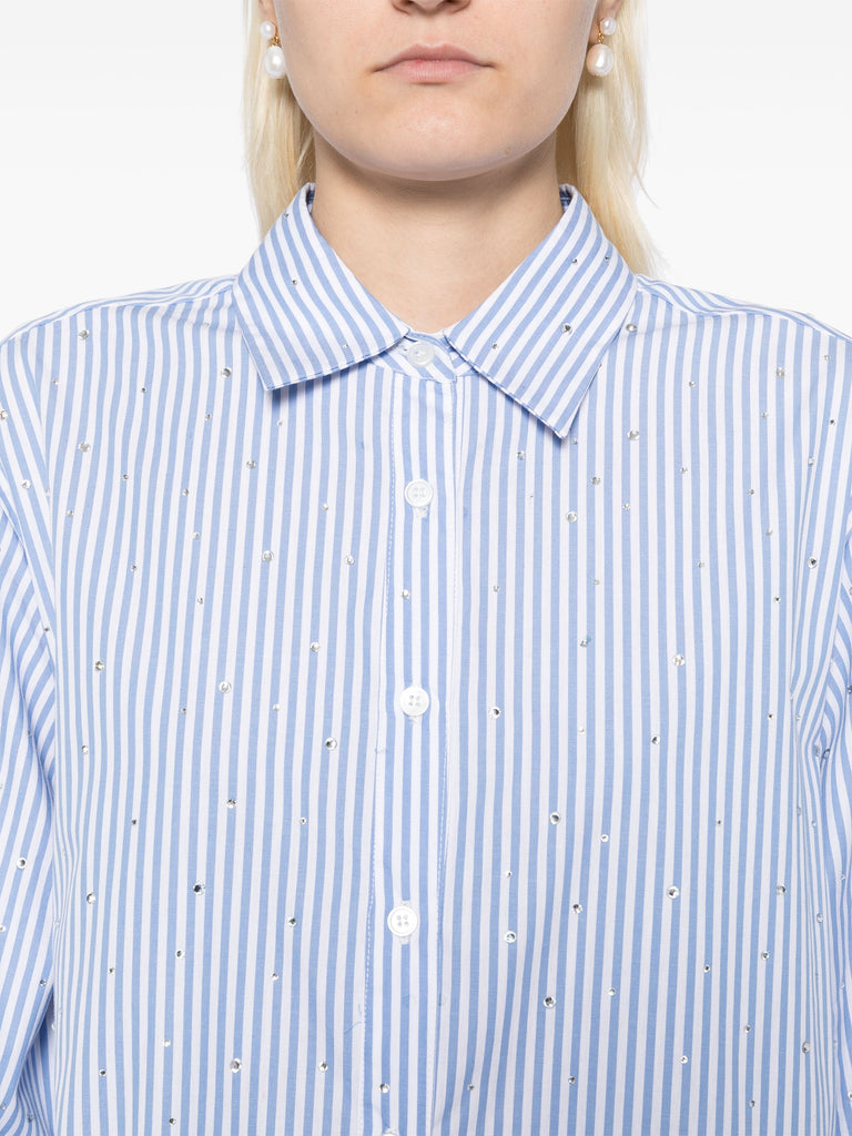 Truth Shirt in blue stripe with diamanté