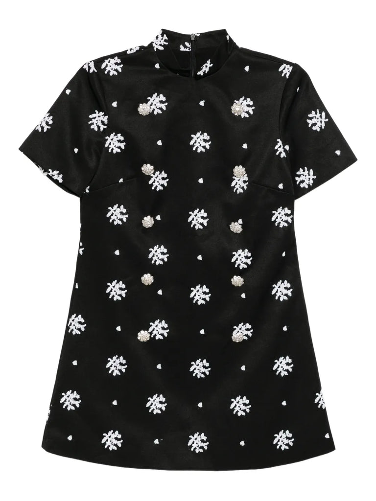 Virtue Dress in Black and white Floral