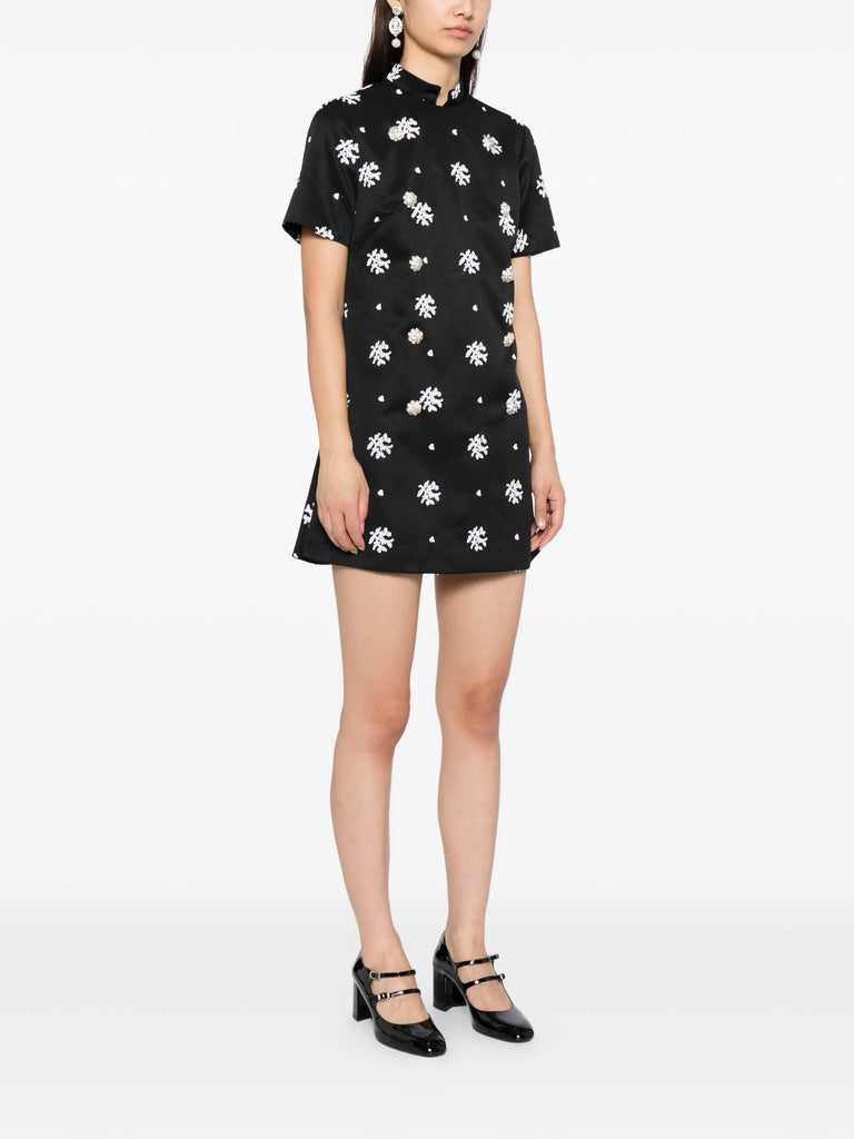 Virtue Dress in Black and white Floral
