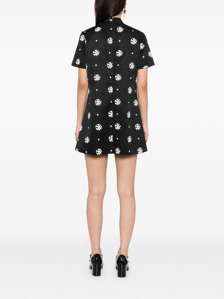 Virtue Dress in Black and white Floral