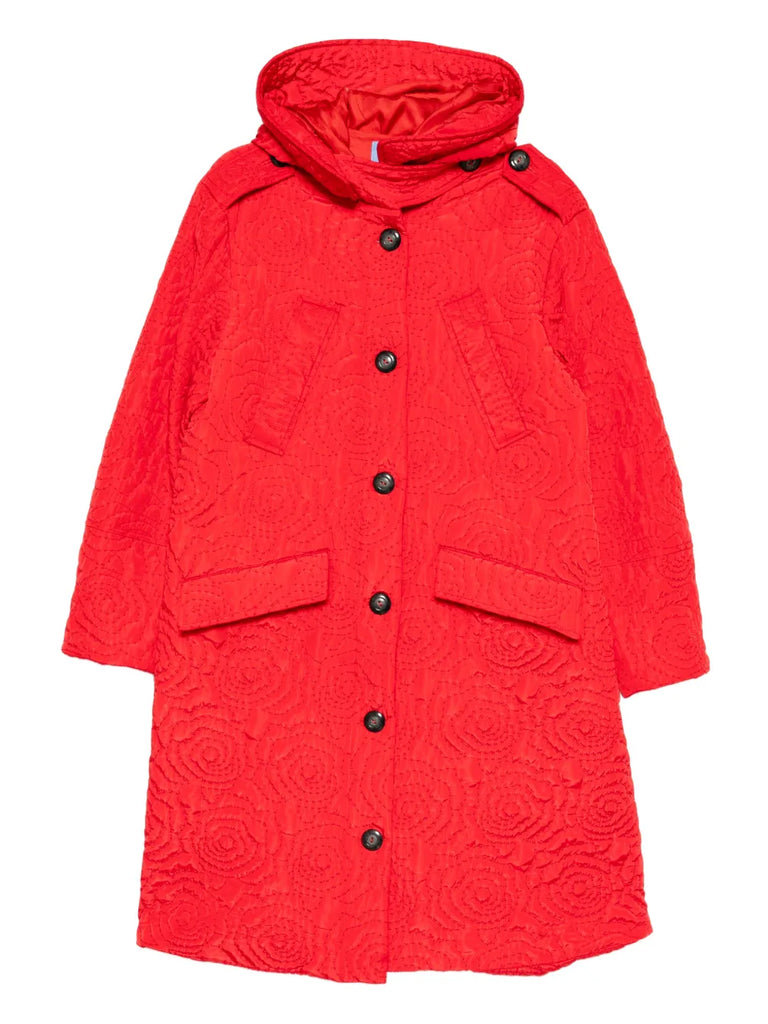 Warden quilted Anorak in red