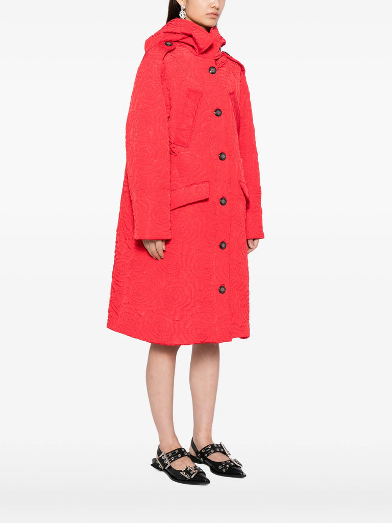 Warden quilted Anorak in red