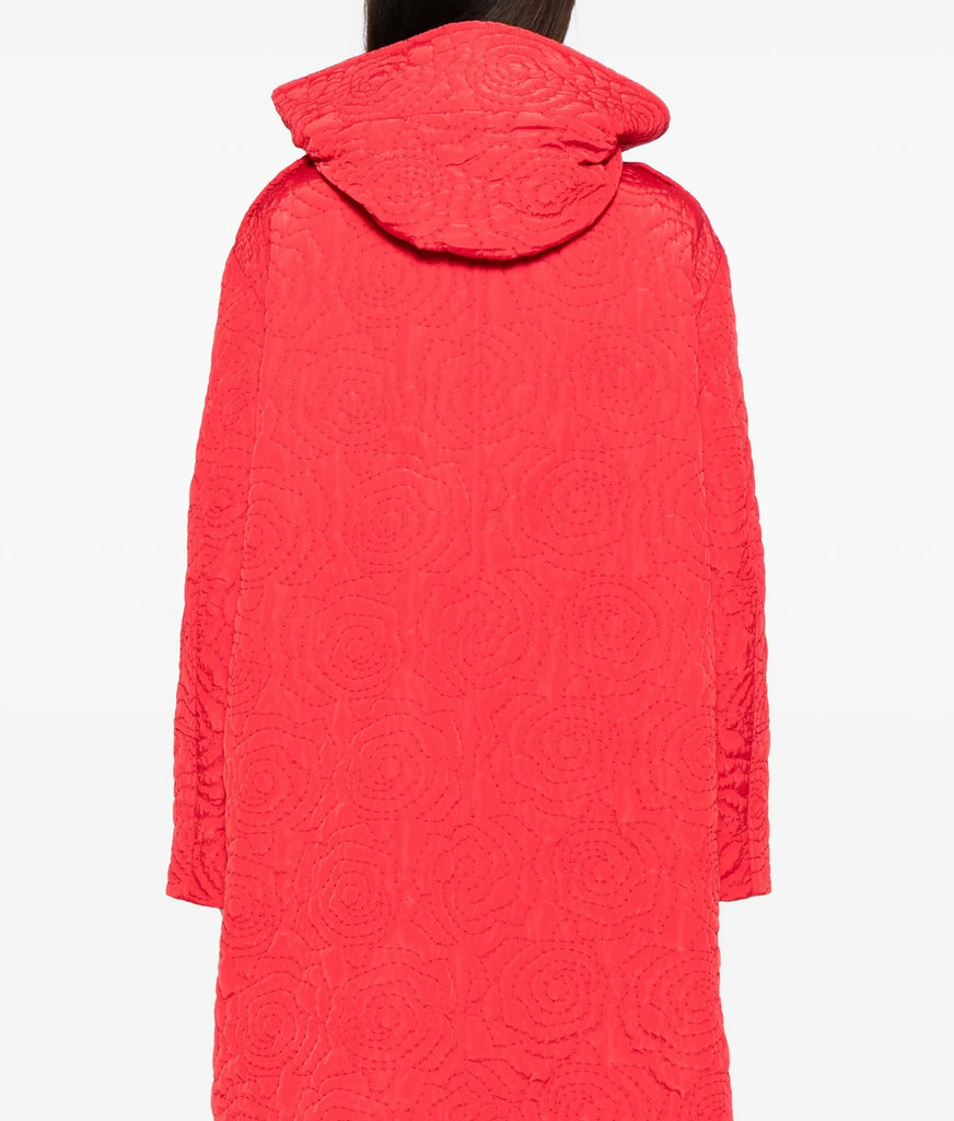 Warden quilted Anorak in red