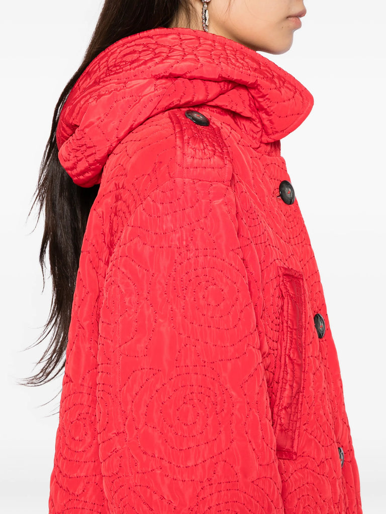 Warden quilted Anorak in red