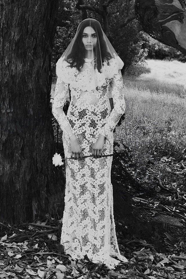 Cavalleri Dress in white cotton lace