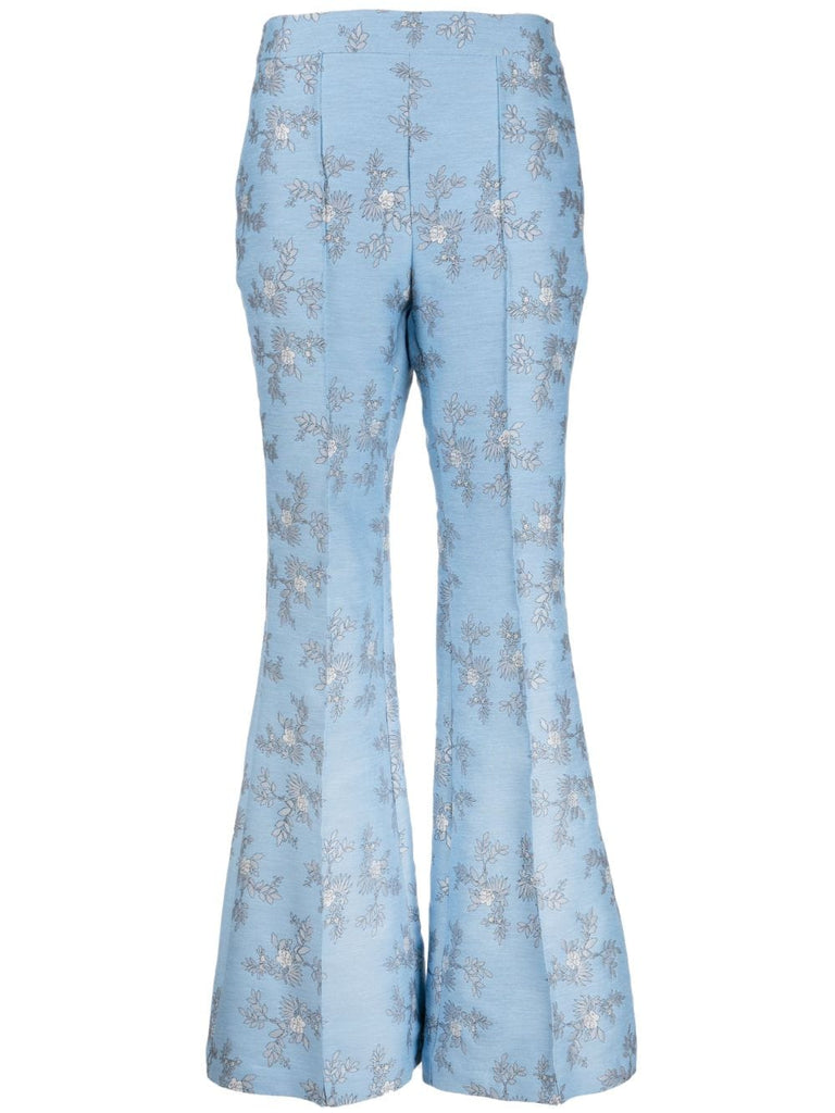 Circa 72 Trouser in blue floral jacquard