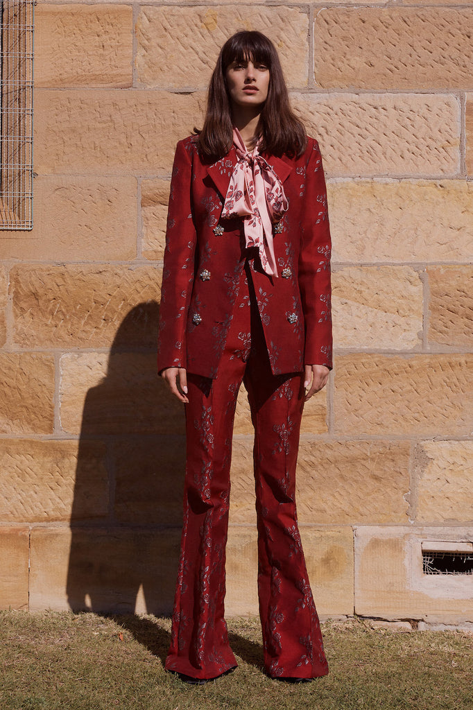 Circa 72 Blazer in wine rose jacquard by macgraw