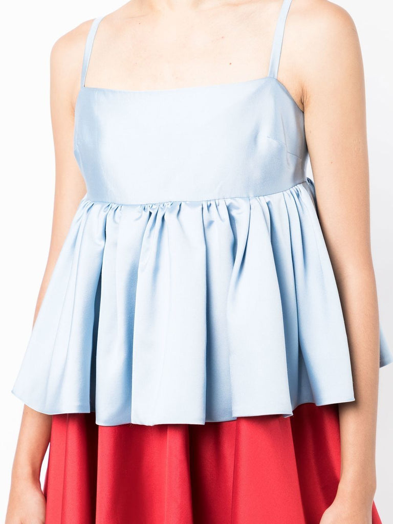 Conversation Dress in Blue/Red