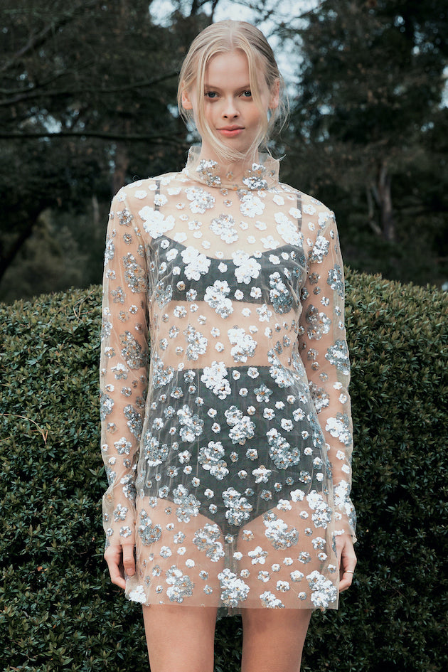 Daisy Chain Dress in Silver Blossom