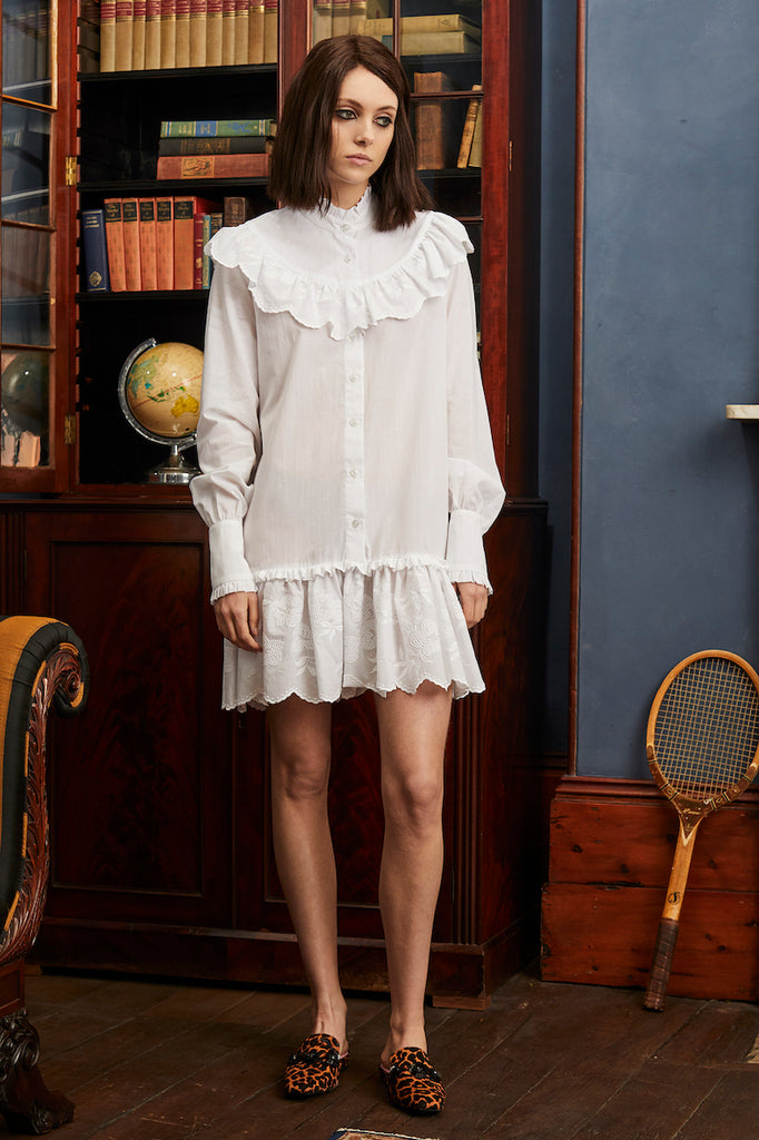 Fable Cotton Dress in White