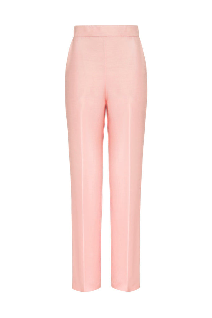 Non Chalant Trouser in pink silk wool