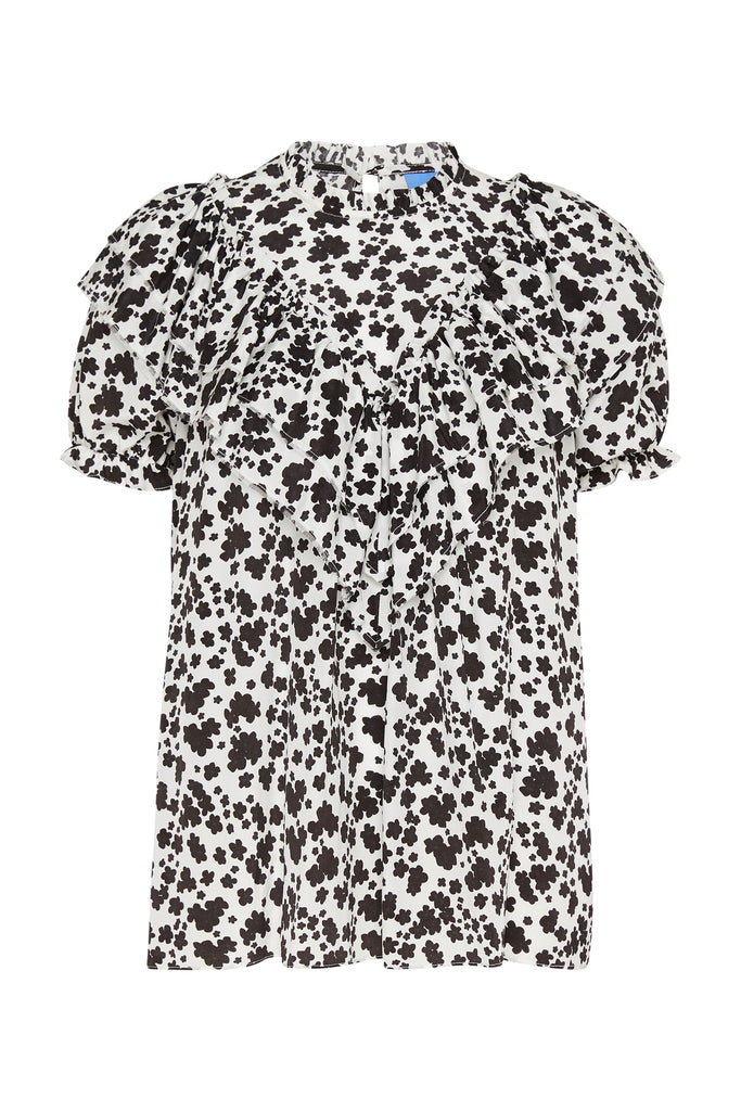 Oleander Top in Black Blossom