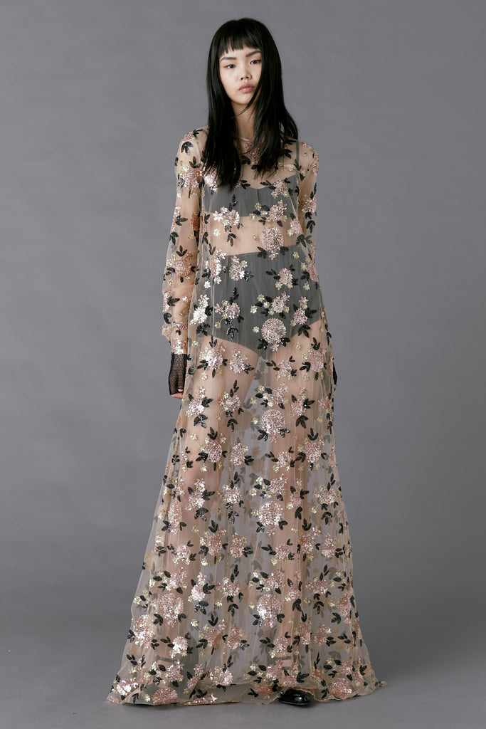 Soiree Dress in floral sequin