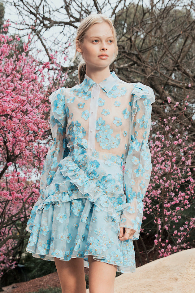 Souffle Blouse in Blue Blossom | macgraw