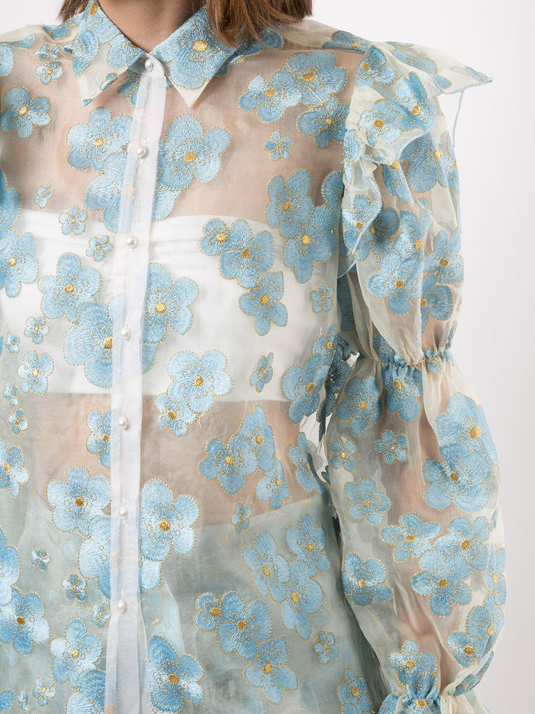 Souffle Blouse in Blue Blossom
